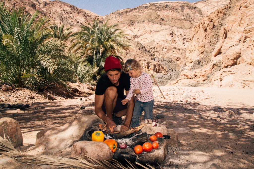 Cooking over the fire